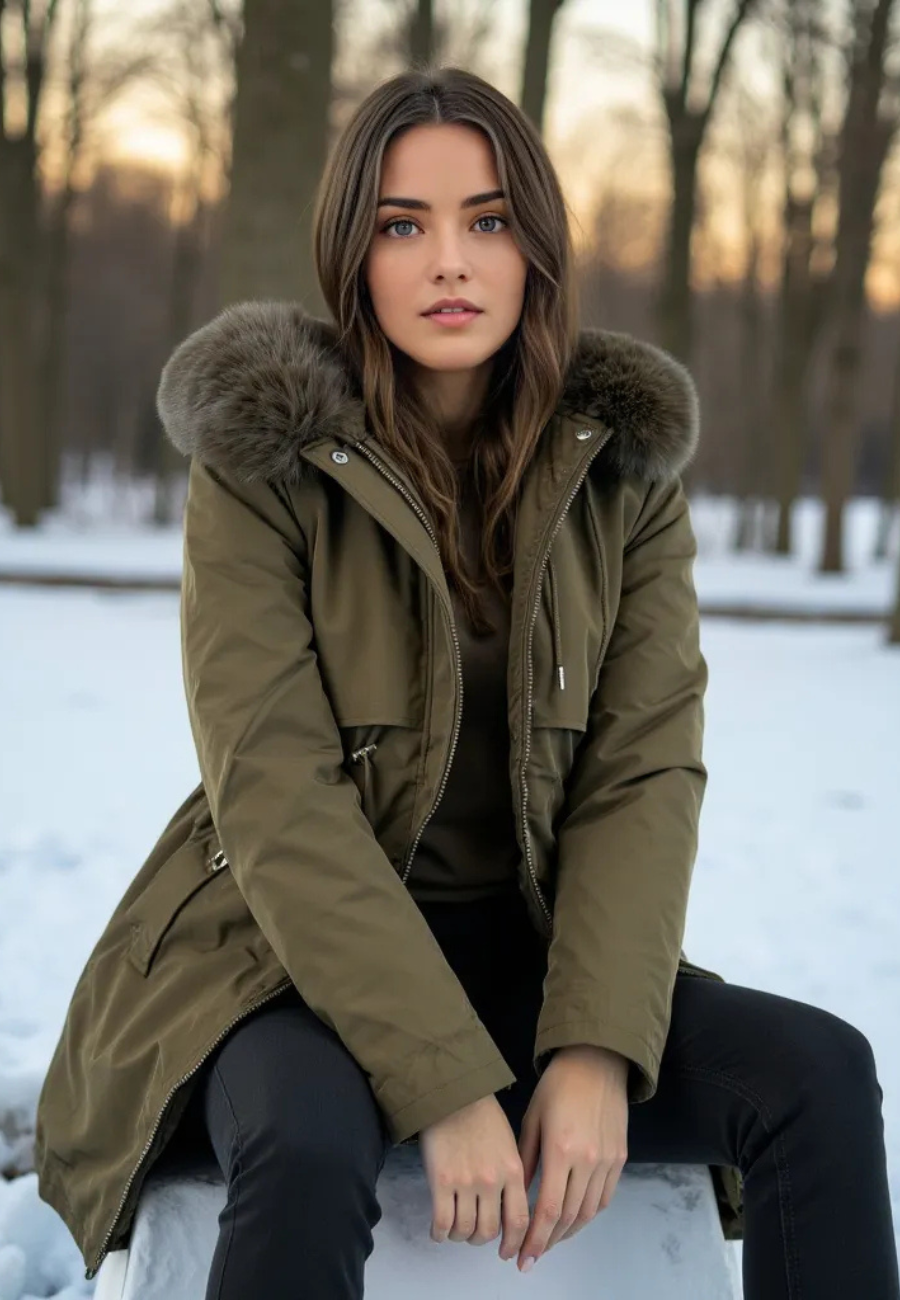 Manteau parka chaud pour femme avec coupe moderne et stylée