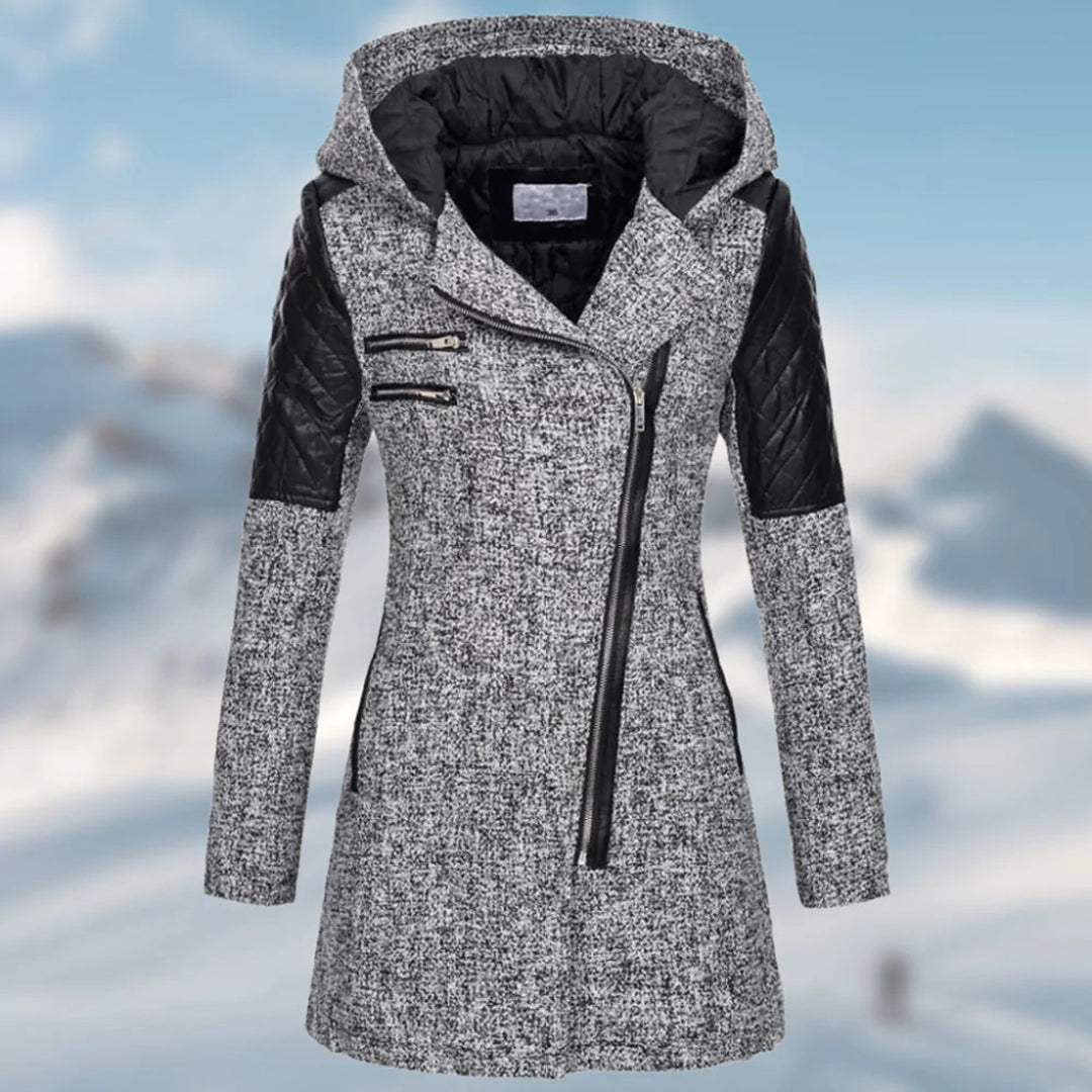 Manteau d'hiver pour femme avec conception moderne et grande capuche