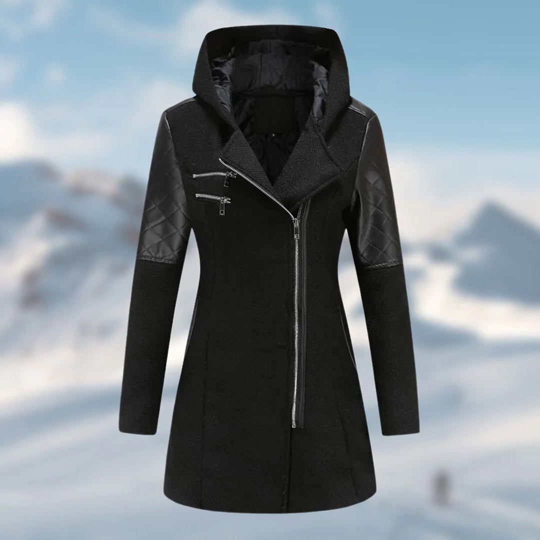 Manteau d'hiver pour femme avec conception moderne et grande capuche