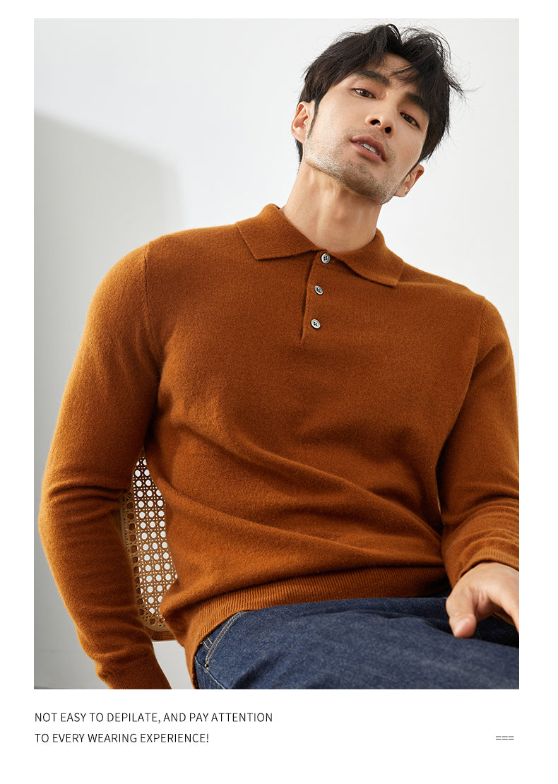 Polo à Manches Longues Homme - Pull Élégant pour l'Automne