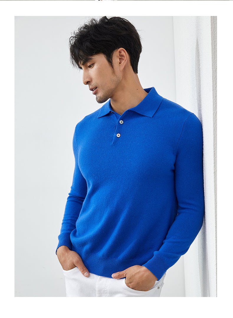 Polo à Manches Longues Homme - Pull Élégant pour l'Automne