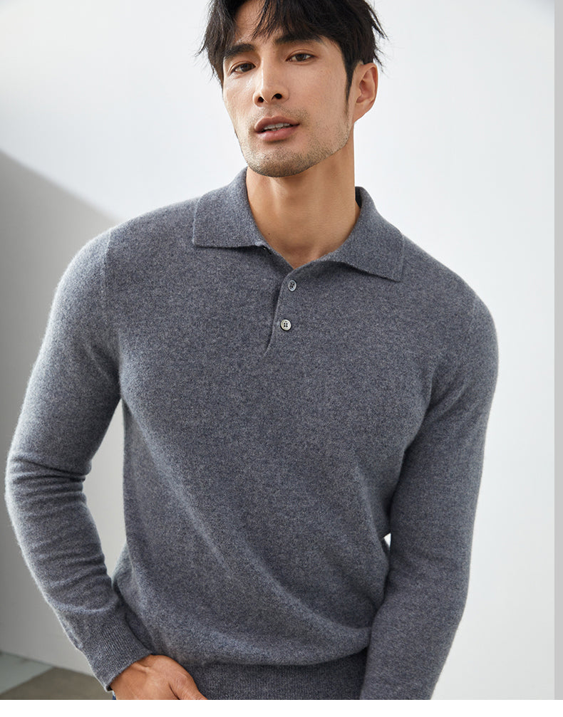 Polo à Manches Longues Homme - Pull Élégant pour l'Automne