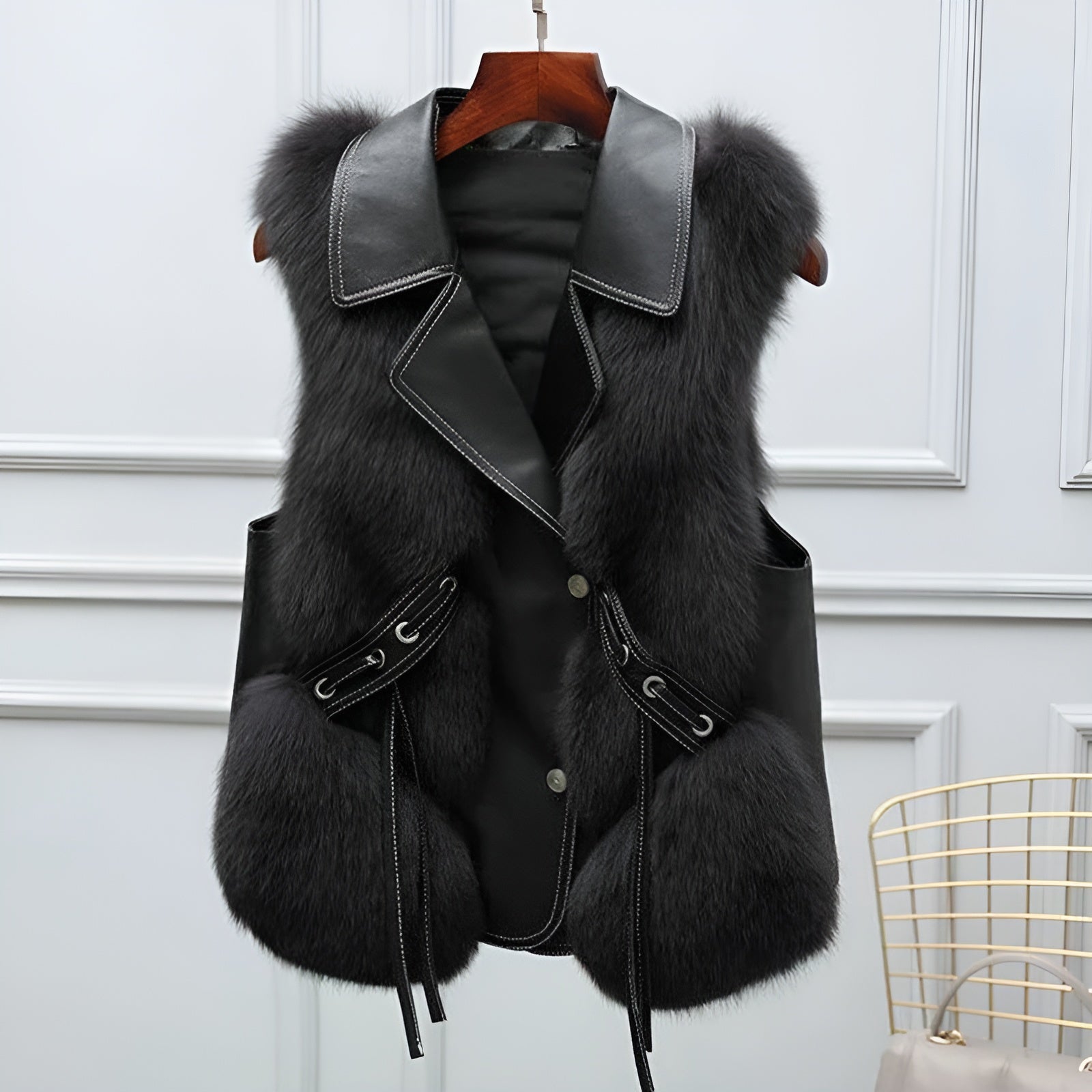 Gilet chic pour femme avec col à revers et conception moderne pour un utilisation quotidien