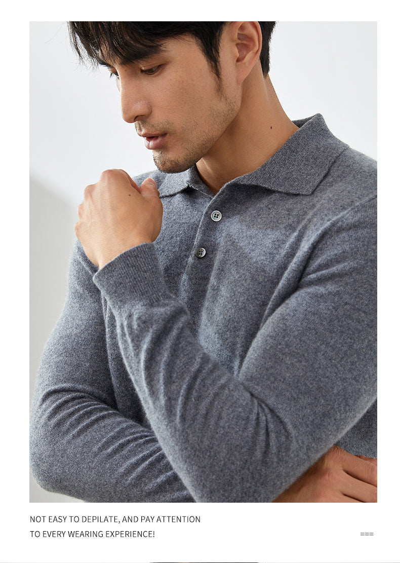 Polo à Manches Longues Homme - Pull Élégant pour l'Automne