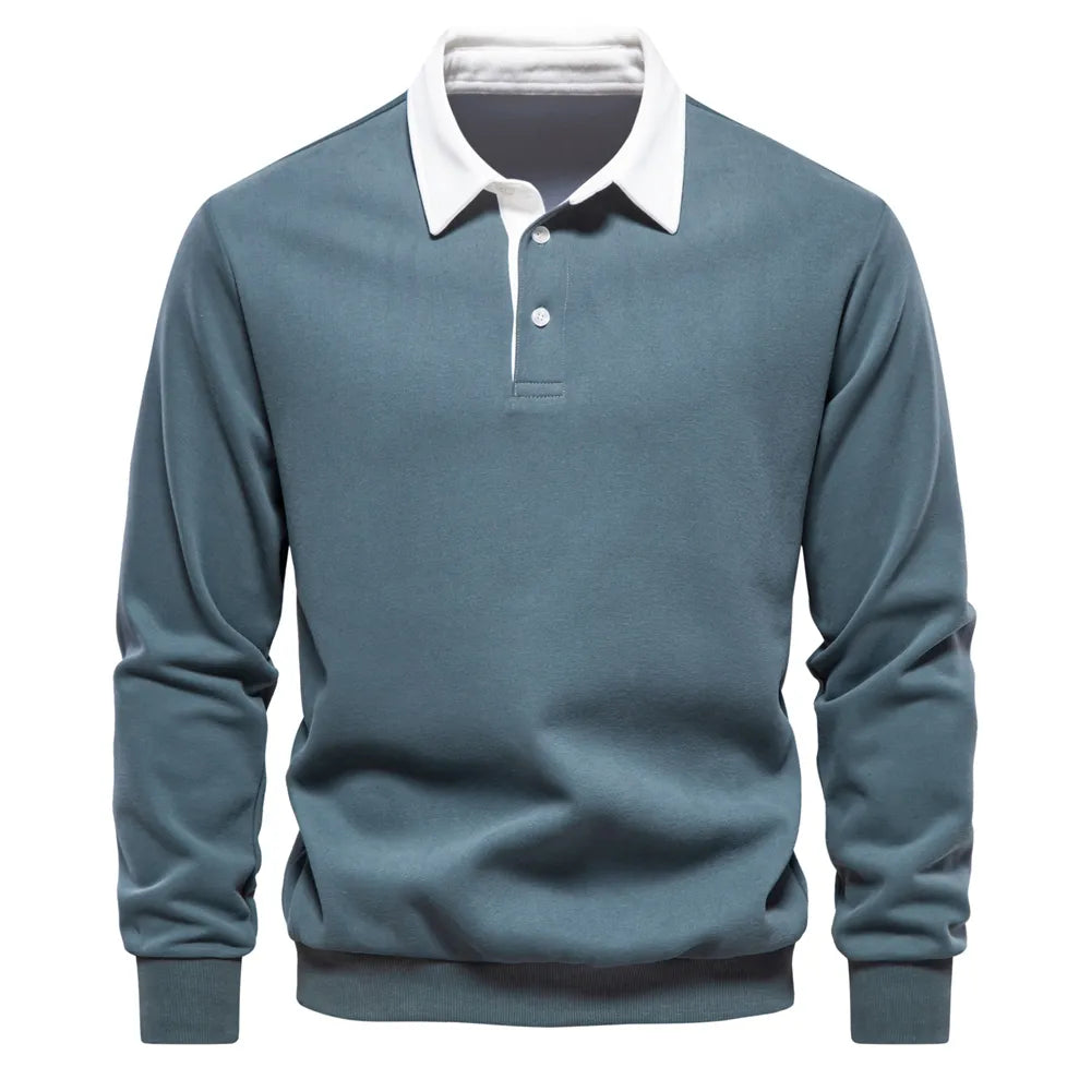 Polo homme classique à manches longues et style intemporel