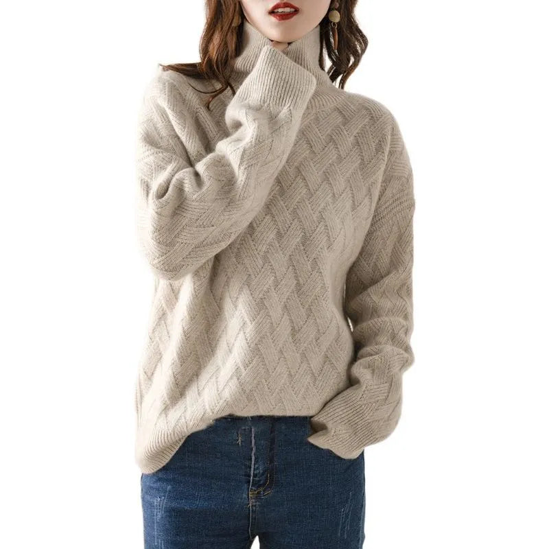 Pull chaud à col large pour femme - Élégance et confort au quotidien