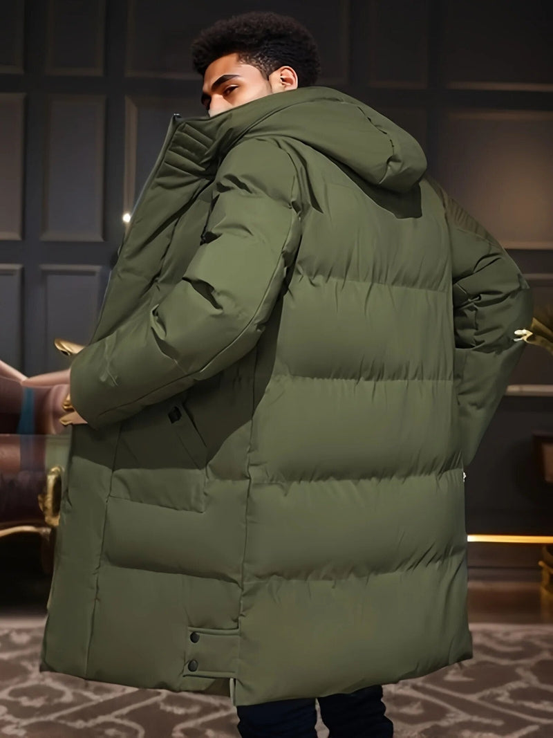 Manteau d’hiver long pour homme, chaud et élégant