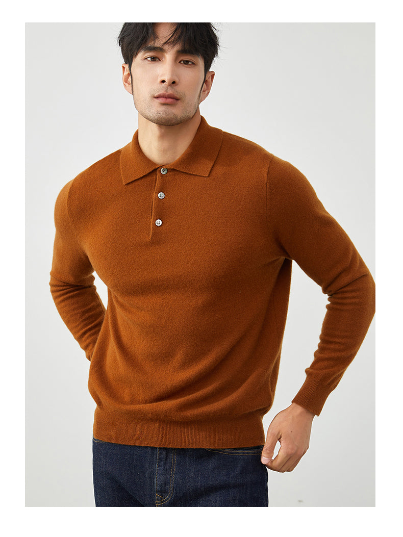 Polo à Manches Longues Homme - Pull Élégant pour l'Automne