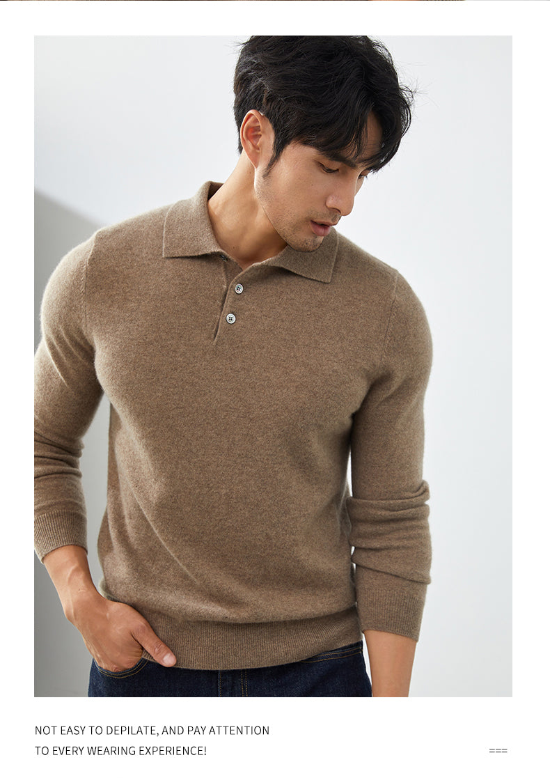 Polo à Manches Longues Homme - Pull Élégant pour l'Automne