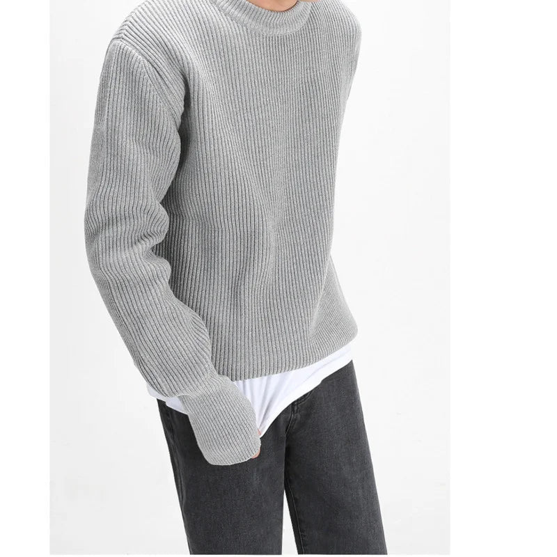 Pull Homme à Col Rond et Manches Longues pour l'Automne