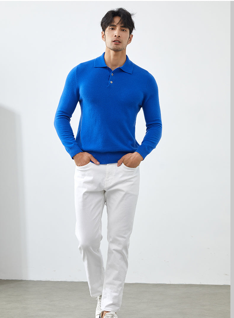 Polo à Manches Longues Homme - Pull Élégant pour l'Automne