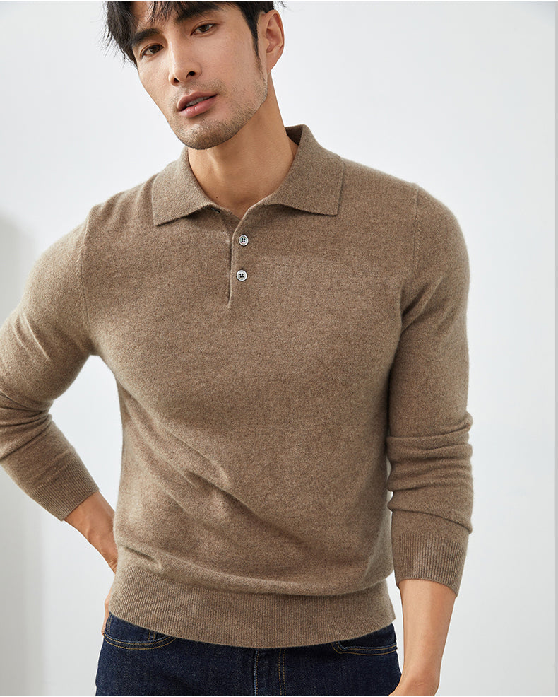 Polo à Manches Longues Homme - Pull Élégant pour l'Automne