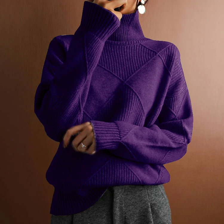 Pull col roulé oversize pour femme avec une coupe tendance