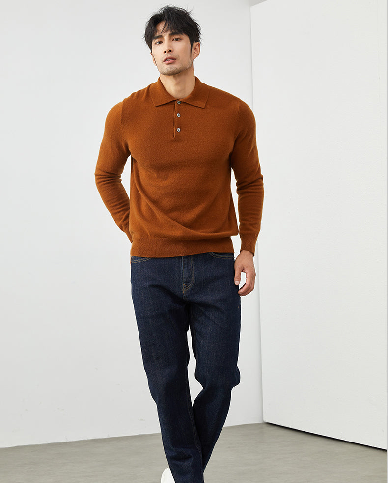 Polo à Manches Longues Homme - Pull Élégant pour l'Automne