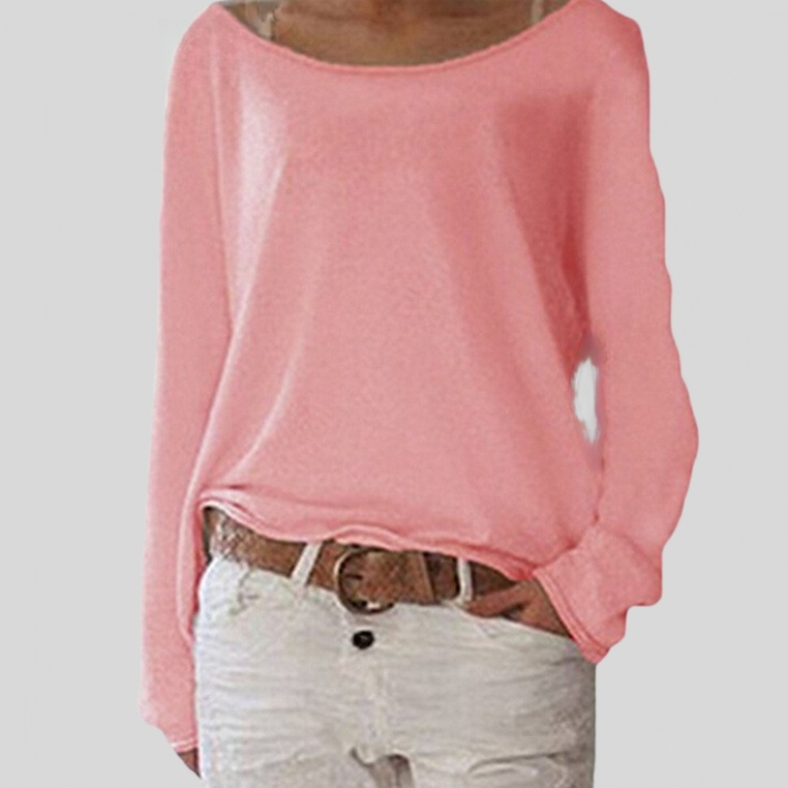 Pull élégant et léger pour femme avec col rond, parfait pour un regarder décontracté