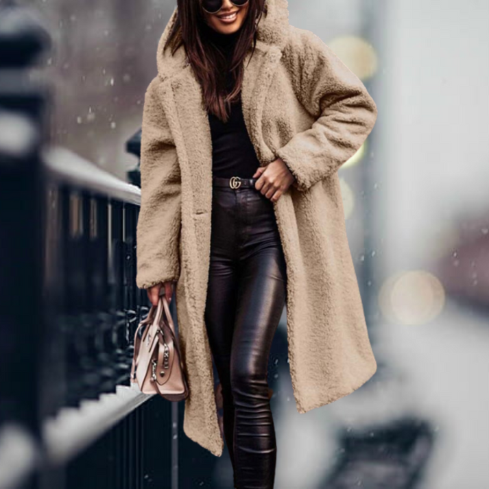 Manteau d'Hiver Élégant et Chaud pour Femme avec Capuche et Style Raffiné