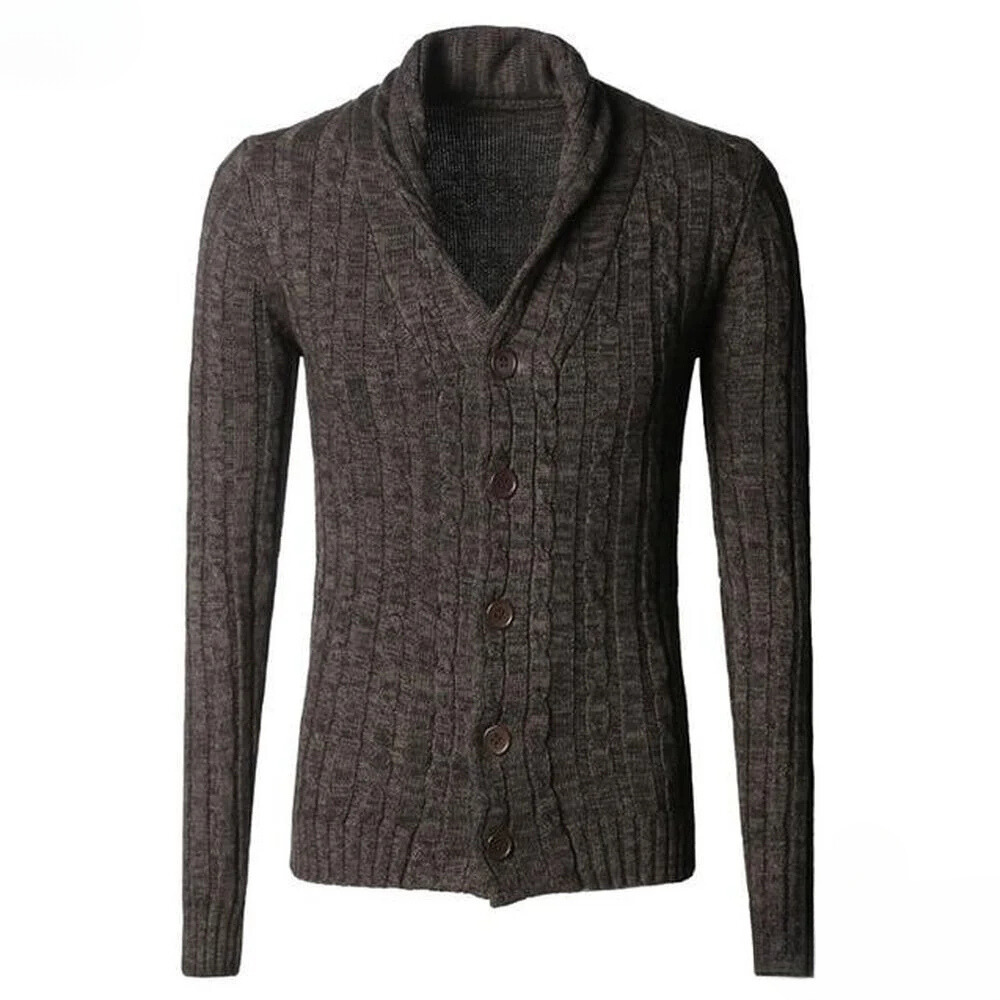 Chic Gilet en Tricot à Manches Longues pour Homme