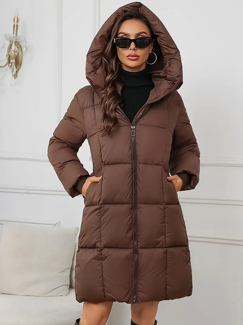 Manteau d’Hiver Longues pour Femme avec Capuche - Élégance et Confort