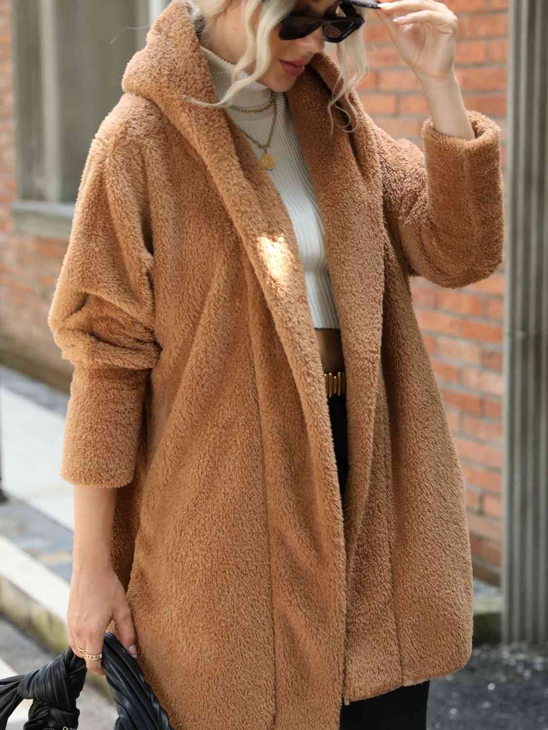 Manteau douillet de style ours en peluche pour un port confortable