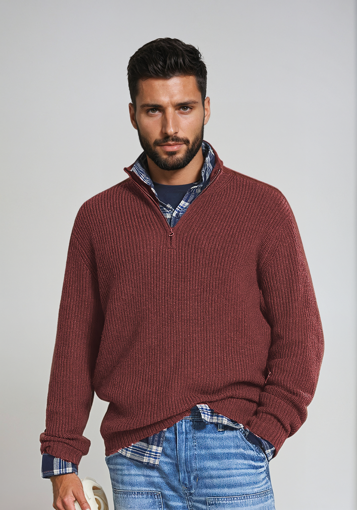 Pull élégant avec fermeture éclair pour homme