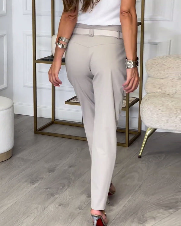 Pantalon stylé pour femme avec ceinture et conception original unique