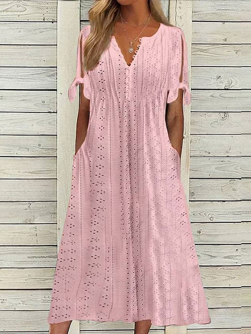 Virginia - Robe en Dentelle Unie de Style Resort pour Femme