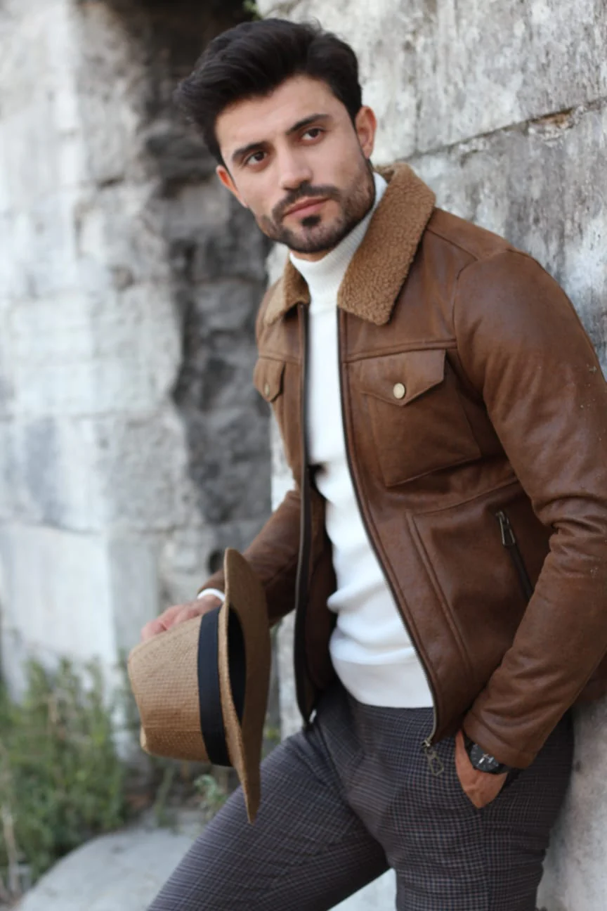 Veste homme au style rétro avec col classique pour un look stylé