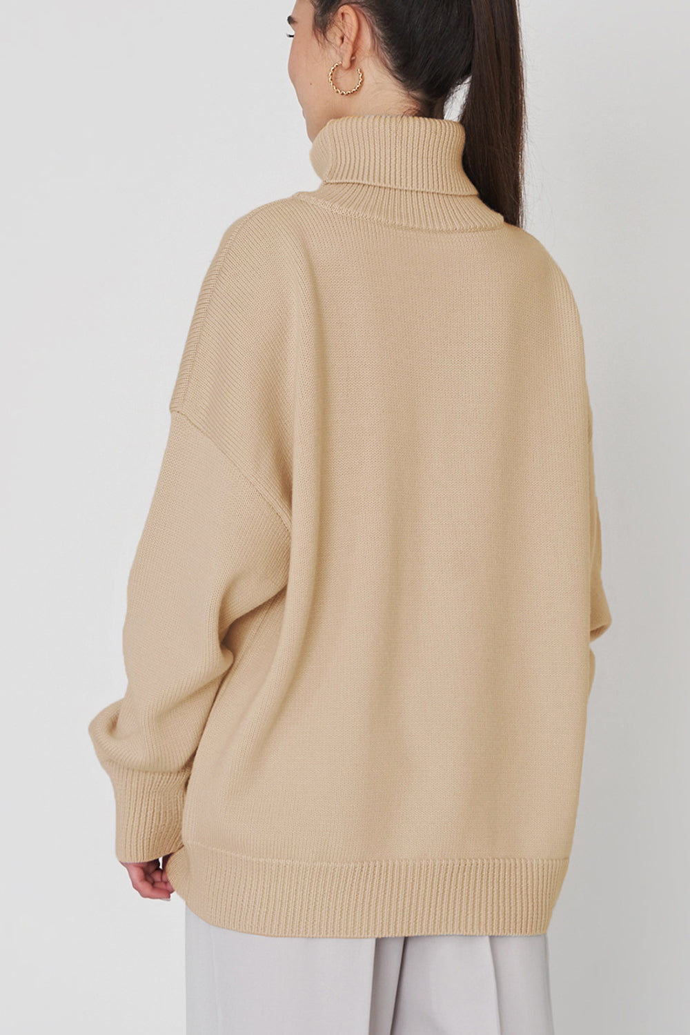 Pull à col roulé pour femme, style volumineux pour temps froid