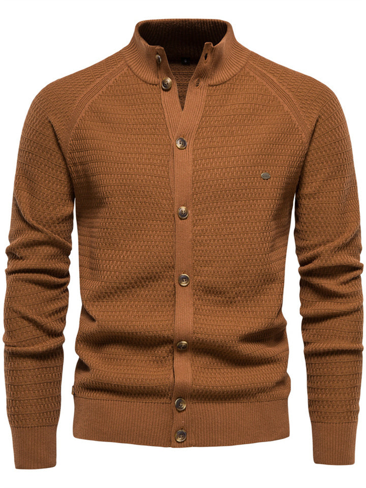 Cardigan Décontracté Homme - Pull Classique à Boutons, Couleur Unie