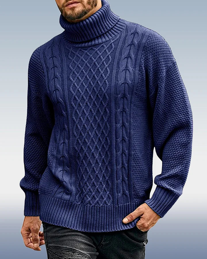 Pull Col Roulé pour Homme - Pull Tricoté à Manches Longues en 3 Couleurs