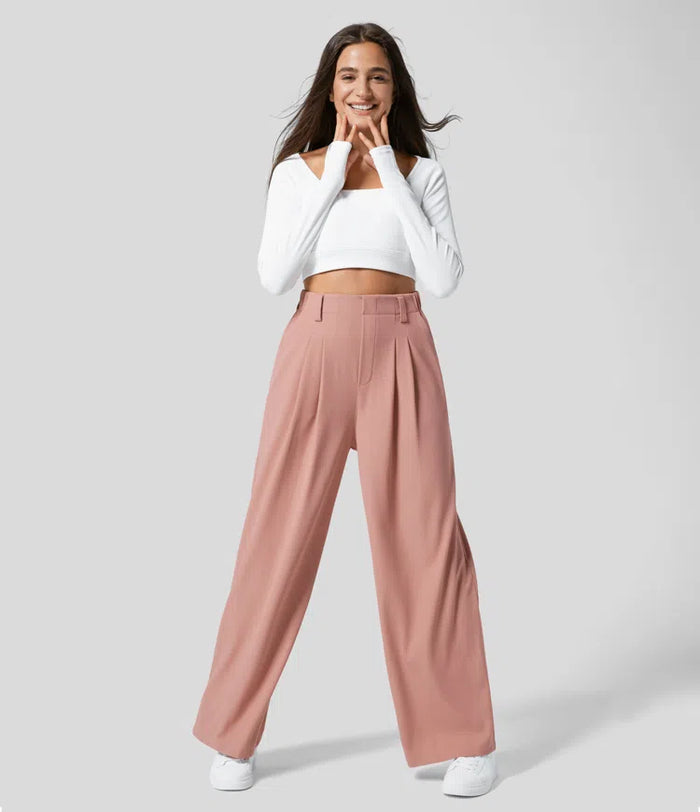 Pantalon Évasé Taille Haute pour Femme – Élégance et Confort