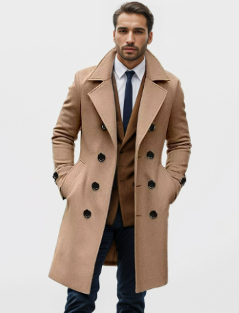 Manteau Ajusté à Double Boutonnage | Élégant et Confortable pour l'Hiver