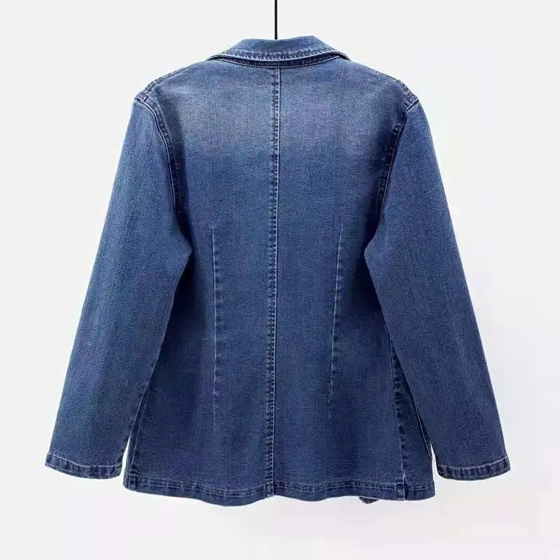 Blazer Classique en Denim Luxe d'Ida