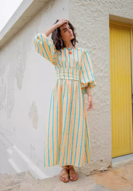 Rianna - Robe midi en lin