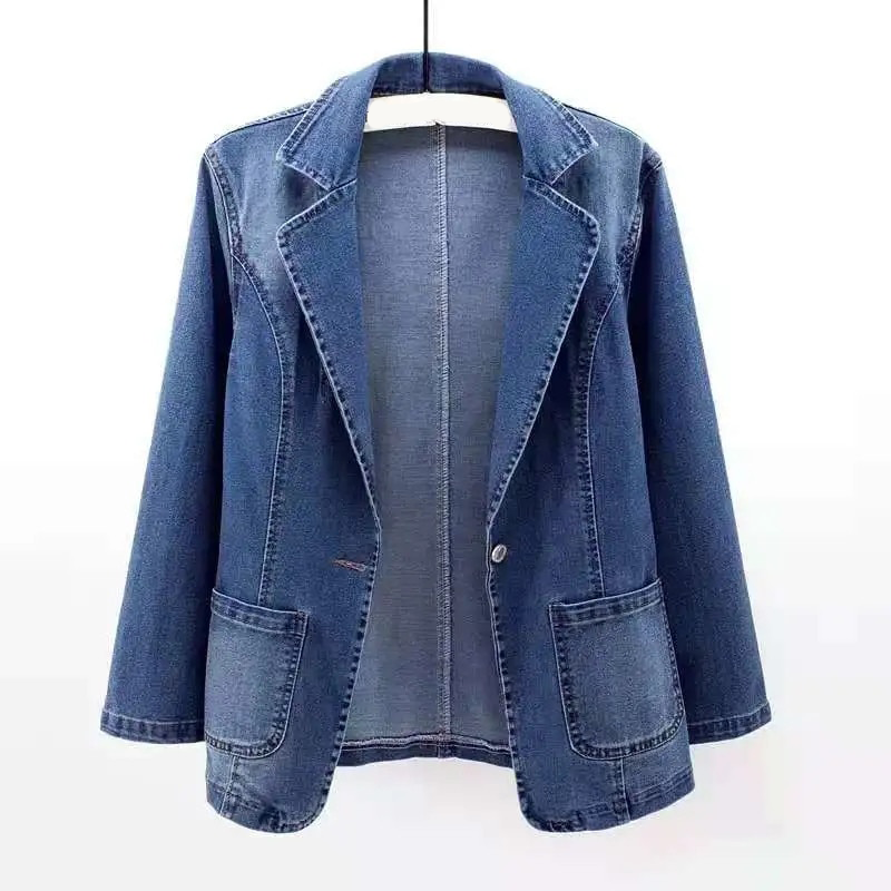 Blazer Classique en Denim Luxe d'Ida