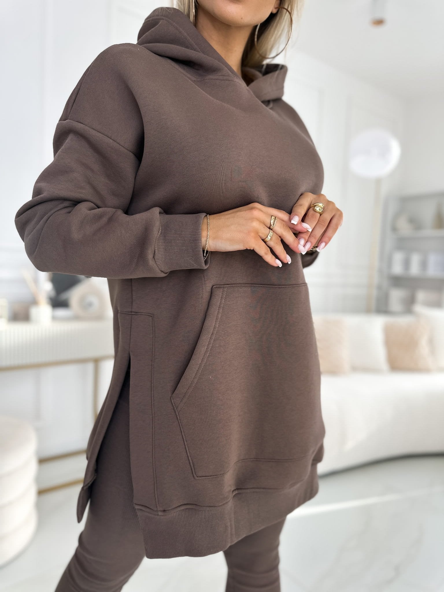 Ensemble Femme en Deux Pièces avec Sweat à Capuche Chic et Leggings Douillets