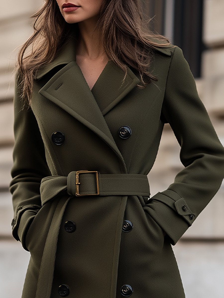 Manteau longue cintré avec ceinture pour une élégance hivernale intemporelle