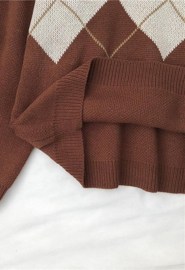 Pull douillet au motif argyle original