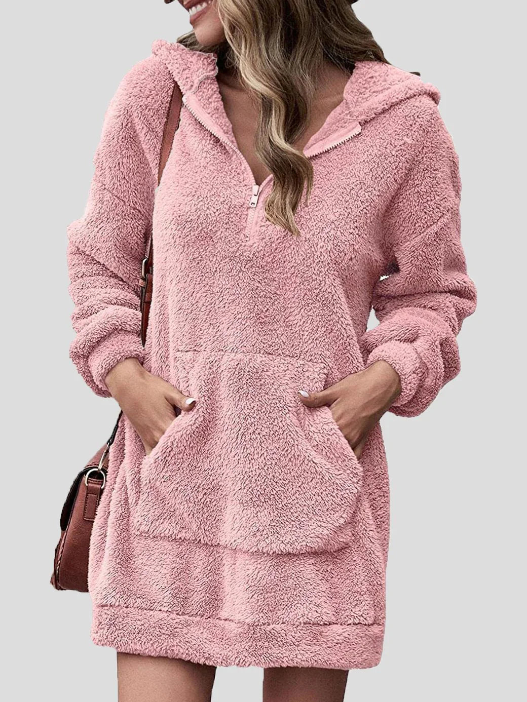 Sweat à capuche élégant avec capuche et poches zippées pour femme