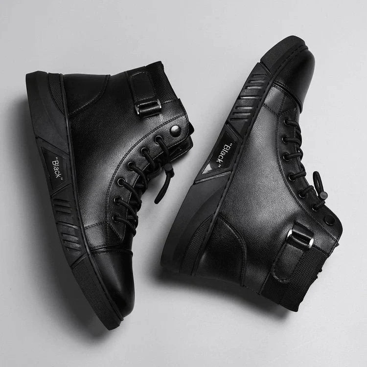 Valentino - Bottines noires Polyvalentes et Décontractées en cuir Véritable Pour Hommes