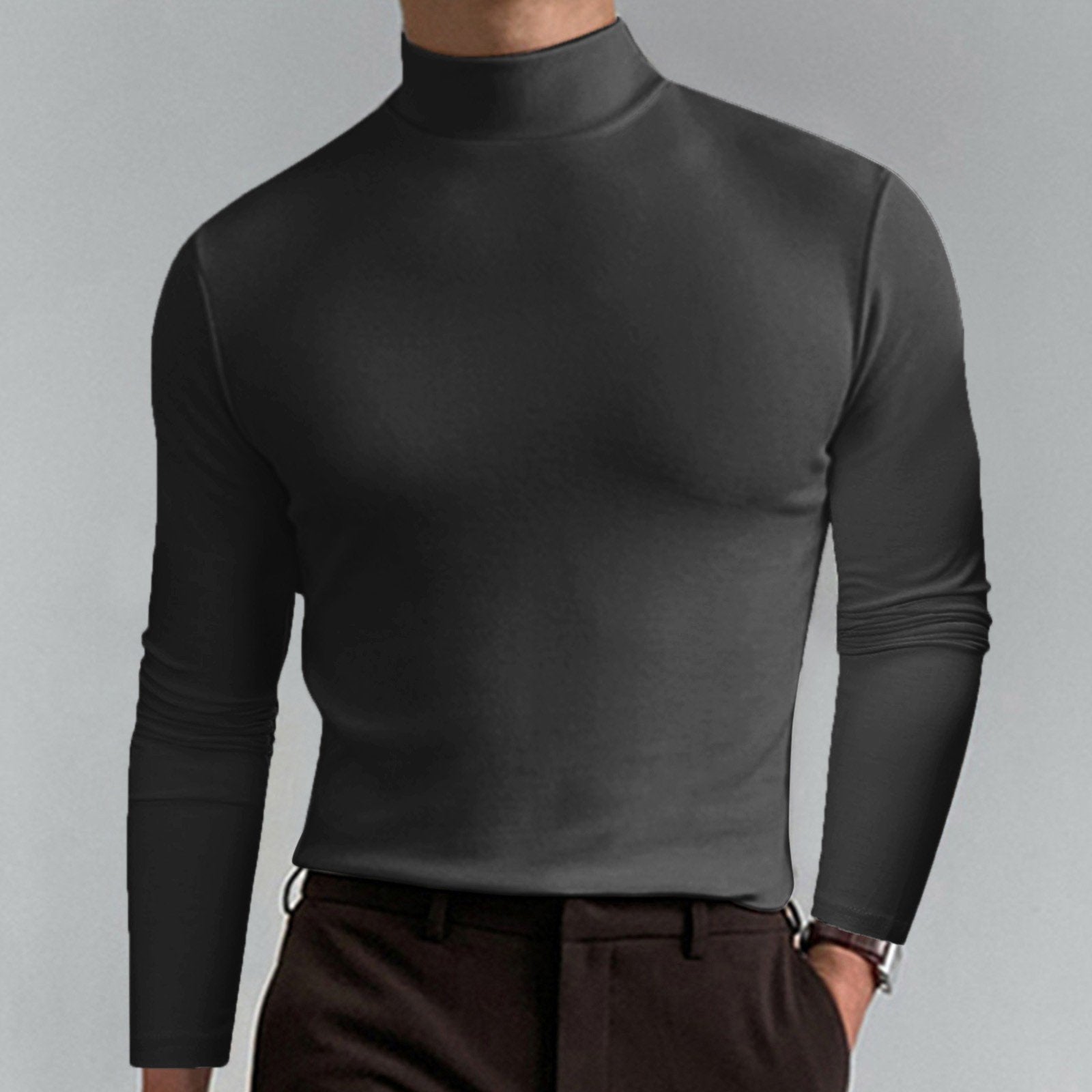 Armand - Chemise à Manches Longues à Col Haut Et à Coupe étroite Pour Hommes